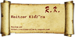 Reitzer Klára névjegykártya